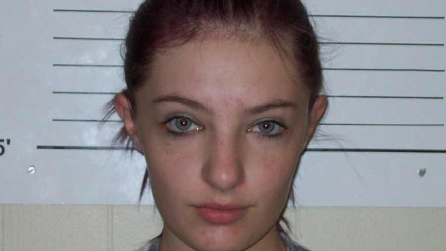 Cheyanne Harris is seen in a booking photo released by the Chickasaw County Sheriff's Office.