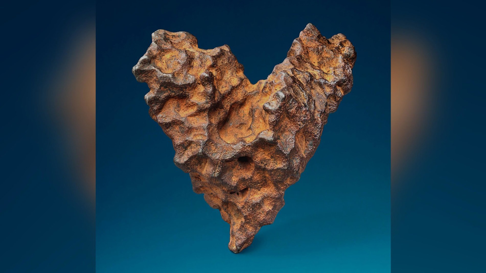 Christie's will open online bidding on a heart-shaped meteorite on Feb. 6, 2019. The auction closes on Valentine's Day. (Credit: Christie's)