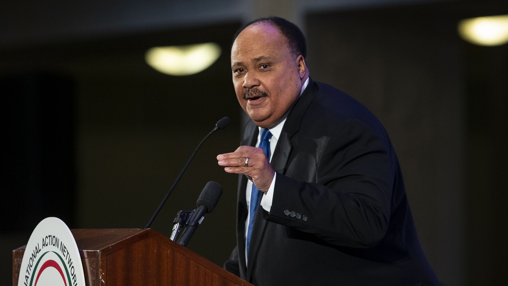 Martin Luther King III speaks at the annual National Action Network Breakfast on Jan. 21, 2019, in Washington, D.C. (Credit: Al Drago/Getty Images)