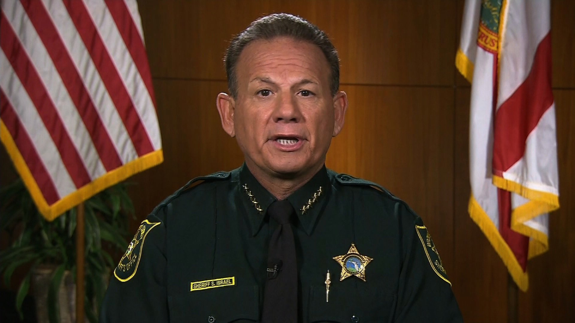 Broward County Sheriff Scott Israel speaks to CNN about the shooting at Marjory Stoneman Douglas on February 25, 2018. (Credit: CNN)