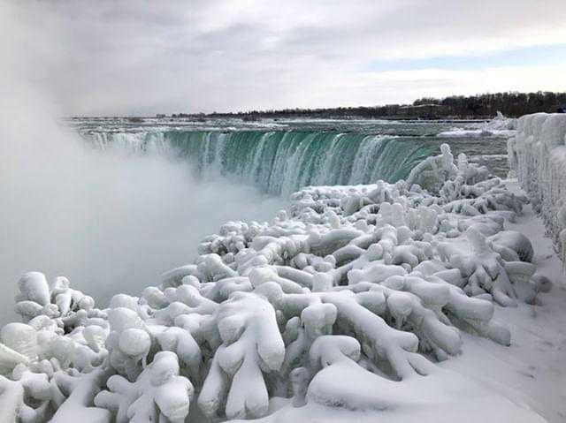 It's so cold, parts of Niagara Falls are frozen. (Credit: @ingegroot/Instagram via CNN Wire)