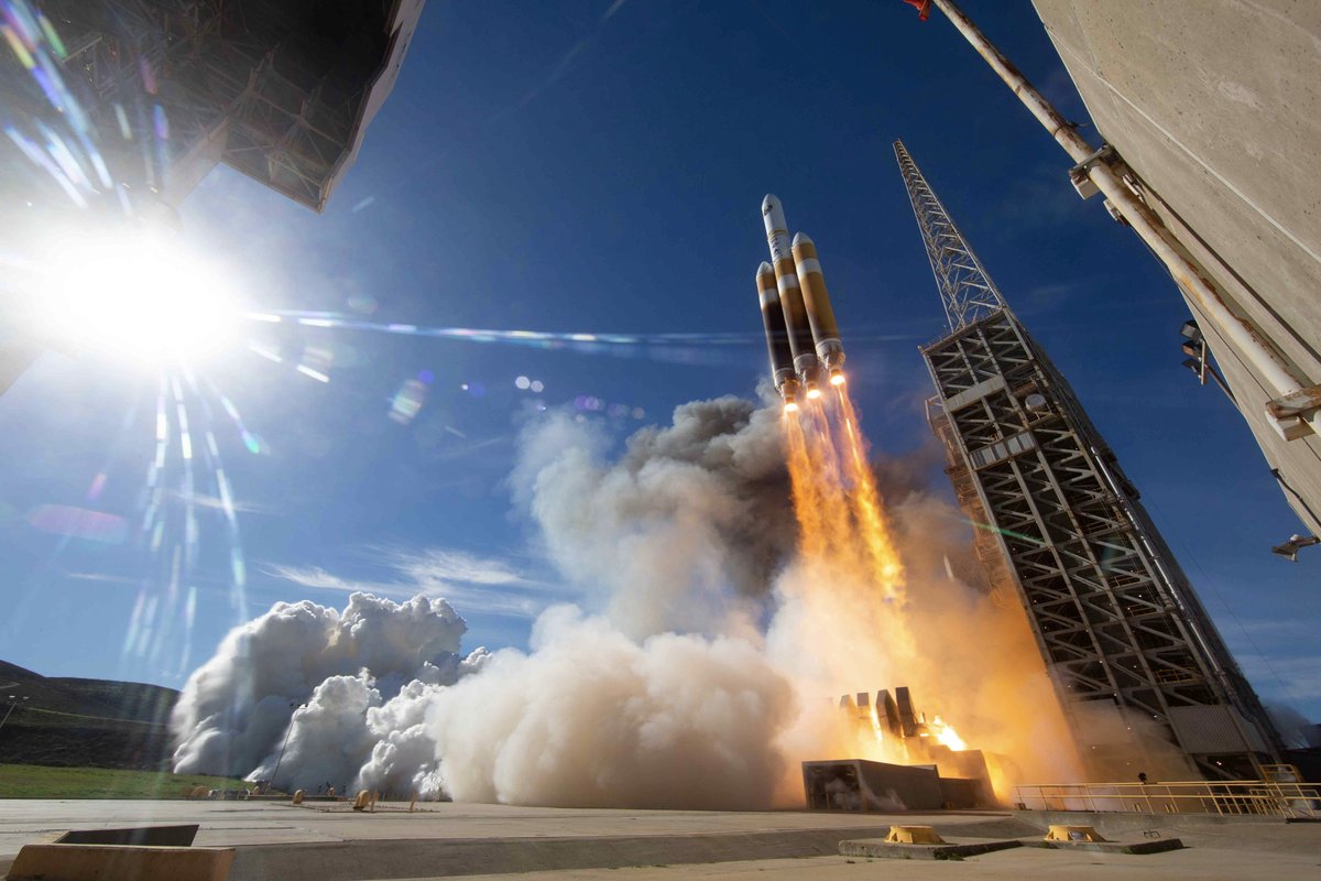 United Launch Alliance tweeted this image of a Delta IV Heavy rocket lifting off from Vandenberg Air Force Base on Jan. 19, 2019.