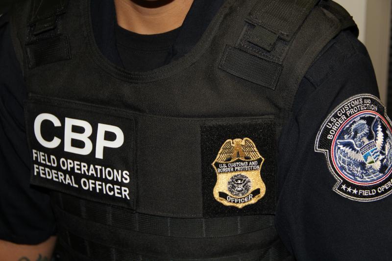 A U.S. Customs and Border Protection officer is seen in an undated image released by the agency.