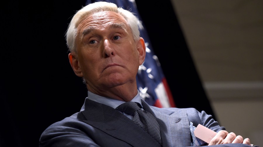 Roger Stone speaks to the press in Washington D.C., on Jan. 31, 2019. (Credit: Andrew Caballero-Reynolds/AFP/Getty Images)