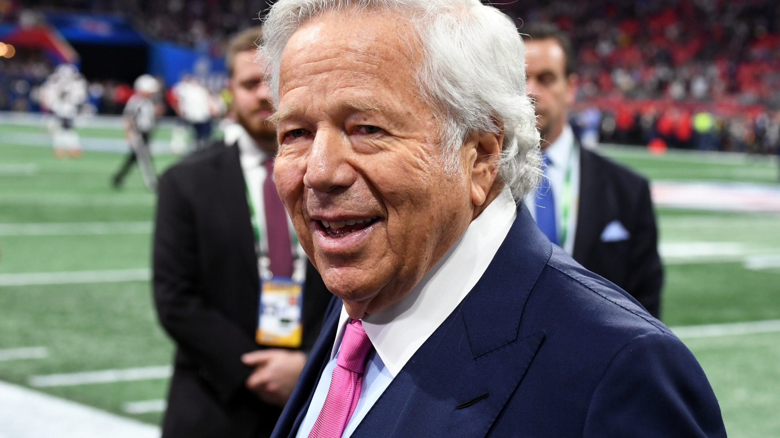 New England Patriots owner Robert Kraft attends the Super Bowl LIII Pregame at Mercedes-Benz Stadium on February 3, 2019 in Atlanta, Georgia. (Credit: Kevin Winter/Getty Images)