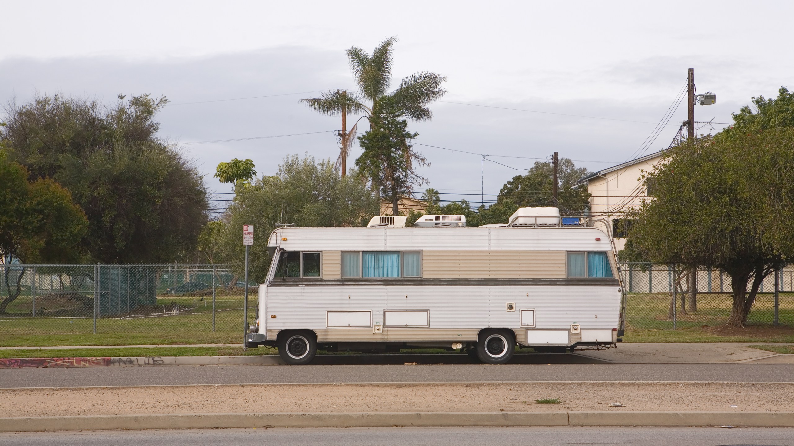 A mobile home parked on the street is seen in a file photo. (Credit: Getty Images)