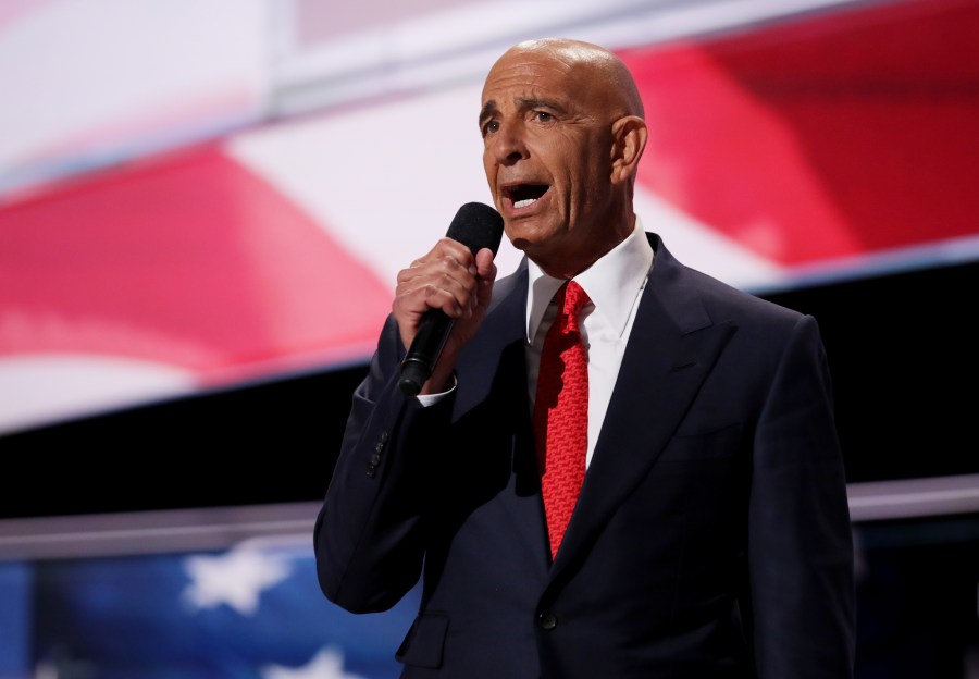 Tom Barrack, former Deputy Interior Undersecretary in the Reagan administration, delivers a speech on the fourth day of the Republican National Convention in Cleveland on July 21, 2016. (Credit: Chip Somodevilla/Getty Images)