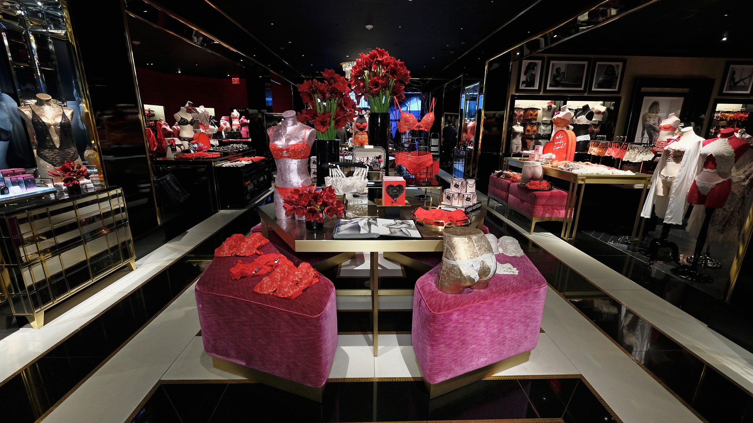 A general view of lingerie on display inside a Victoria's Secret store at 640 5th Avenue on Feb. 7, 2017 in New York City. (Credit: Dimitrios Kambouris/Getty Images for Victoria's Secret)