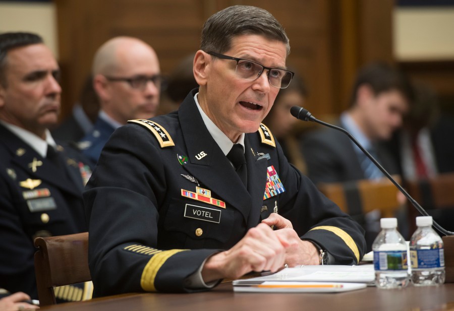 US Army General Joseph Votel, commander of the US Central Command, testifies during a House Armed Services Committee hearing on Capitol Hill in Washington, DC, February 27, 2018. / AFP PHOTO / SAUL LOEB (Credit: SAUL LOEB/AFP/Getty Images)