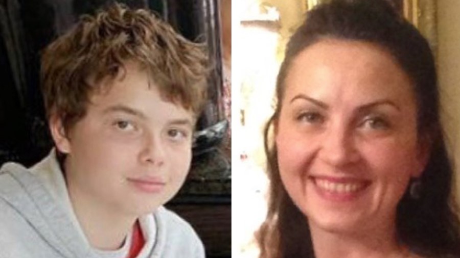 Alexandr Glukhovskiy, 13, on the left and Nataliya Glukhovskiy, 39, on the right, appear in undated photos posted to a GoFundMe fundraiser for the victims.