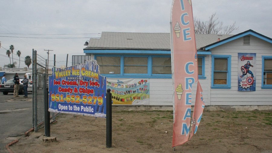 Valley Ice Cream in Hemet, pictured here, was busted as an illegal pot shop by authorities in Riverside County. This photo was tweeted by the DA's office on Feb. 1, 2019.