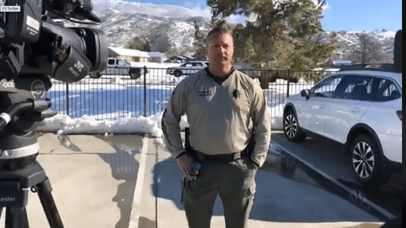 Sgt. Steve Williams of the Kern County Sheriff's Office Search and Rescue Team discusses the discovery of an airplane crash site near Tehachapi on Feb. 22, 2019. (Credit: Kern County Sheriff's Office)