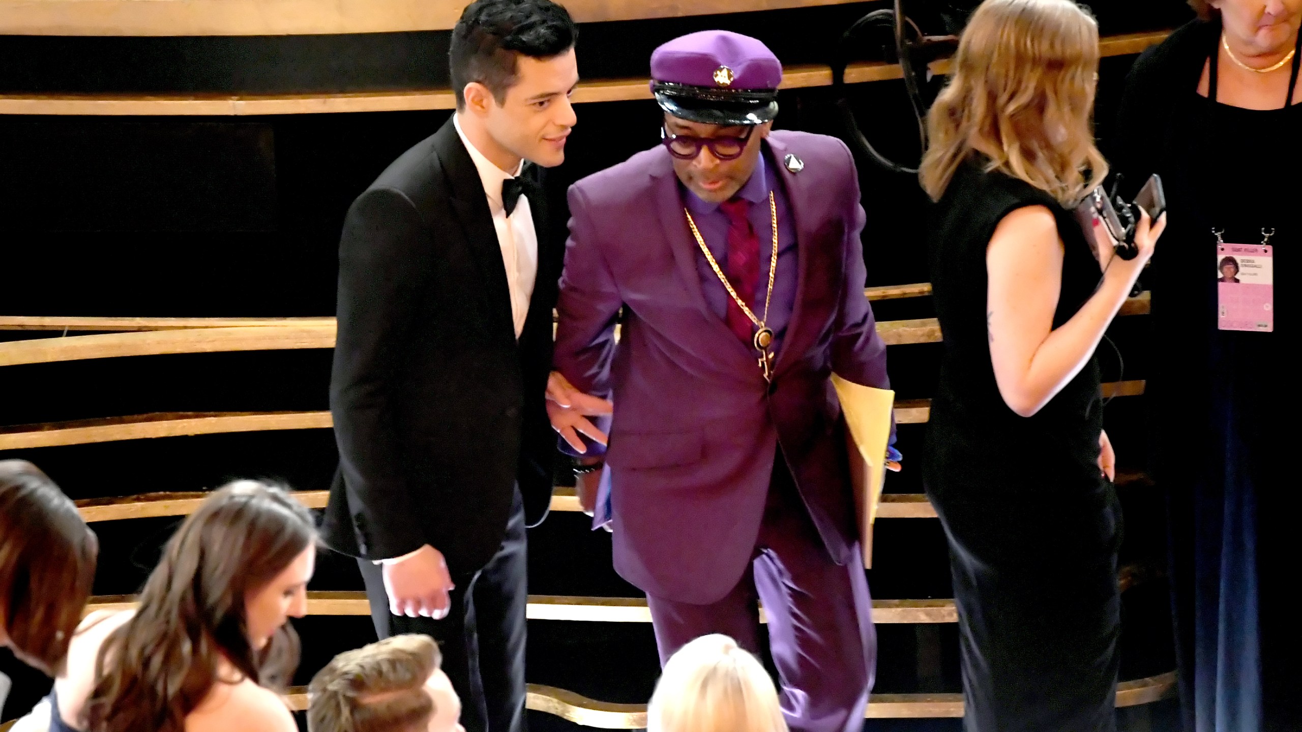 (L-R) Rami Malek and Spike Lee during the 91st Annual Academy Awards at Dolby Theatre on February 24, 2019 in Hollywood, California. (Credit: Kevin Winter/Getty Images)