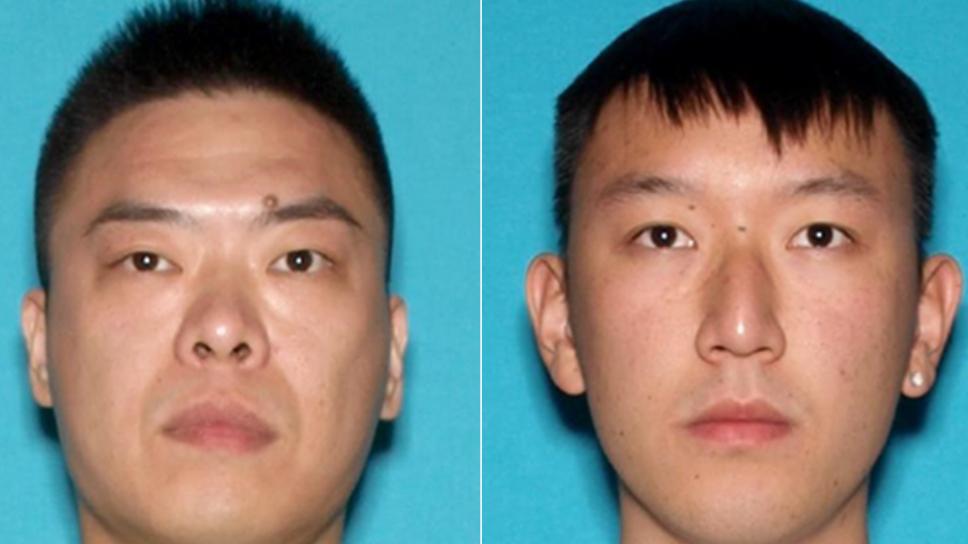 From left: Peicheng Shen and Guangyao are seen in undated photos released by the FBI.