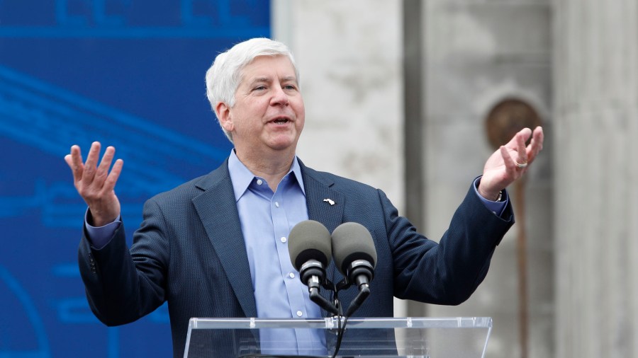 Michigan Governor Rick Snyder speaks at a press conference on June 19, 2018 in Detroit. (Credit: Bill Pugliano/Getty Images)