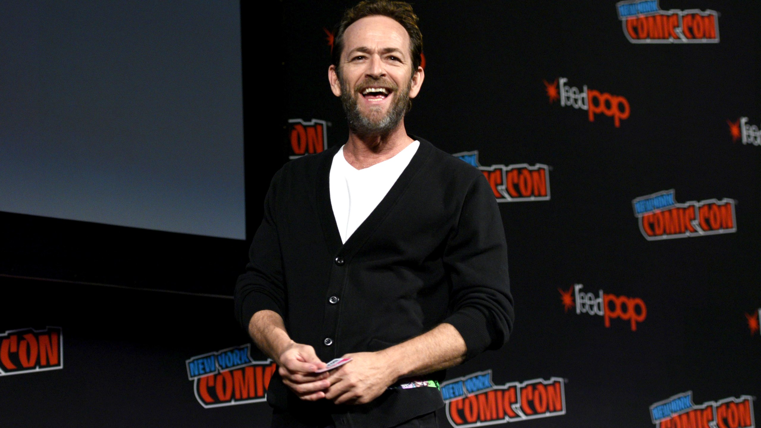 Luke Perry speaks onstage at the Riverdale sneak peek and Q&A during New York Comic Con at The Hulu Theater at Madison Square Garden on Oct. 7, 2018 in New York City. (Credit: Andrew Toth/Getty Images for New York Comic Con)