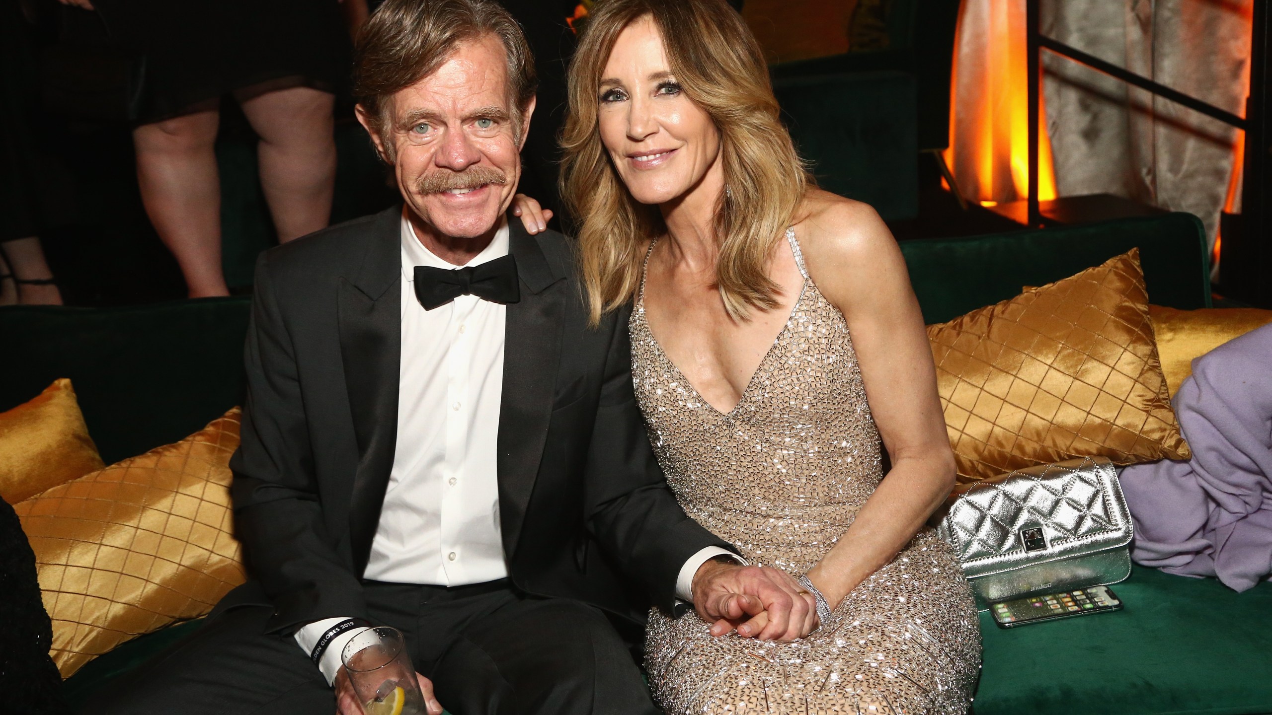 Felicity Huffman, right, and William H. Macy attend the Netflix 2019 Golden Globes After Party in Los Angeles on Jan. 6, 2019. (Credit: Tommaso Boddi / Getty Images for Netflix)