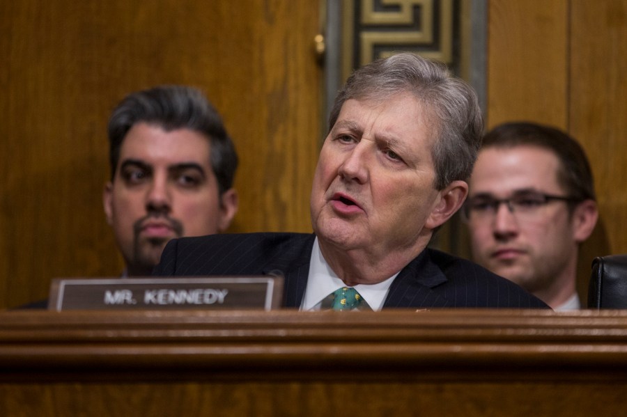 Sen. John Kennedy (R-LA) speaks during a Senate Judiciary confirmation hearing for Neomi Rao, President Donald Trump's nominee to be U.S. circuit judge for the District of Columbia Circuit, on Capitol Hill on February 5, 2019 in Washington, DC.(Credit: Zach Gibson/Getty Images)