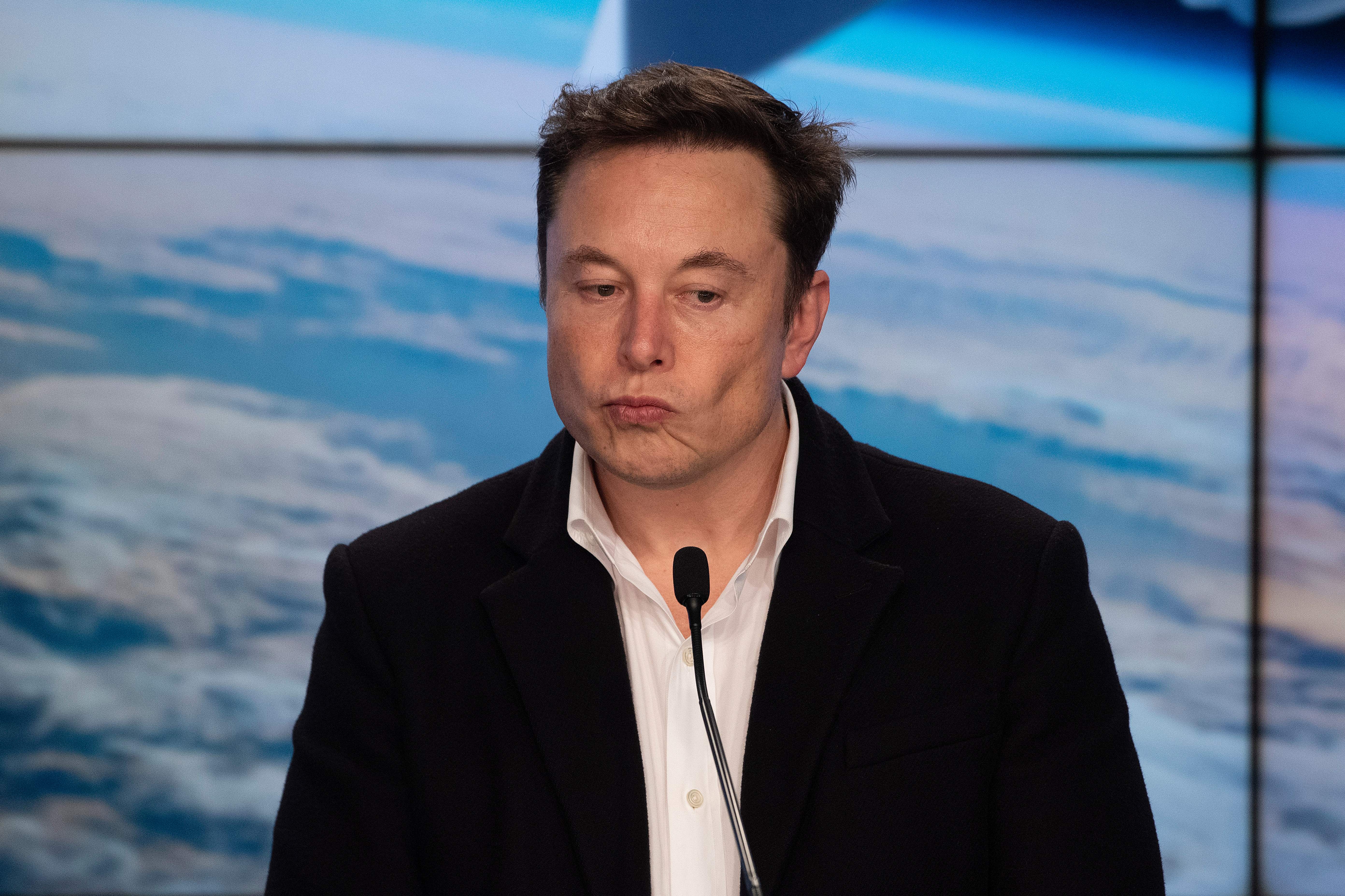 Elon Musk speaks during a press conference after the launch of SpaceX Crew Dragon Demo mission at the Kennedy Space Center in Florida on March 2, 2019. (Credit: JIM WATSON/AFP/Getty Images)