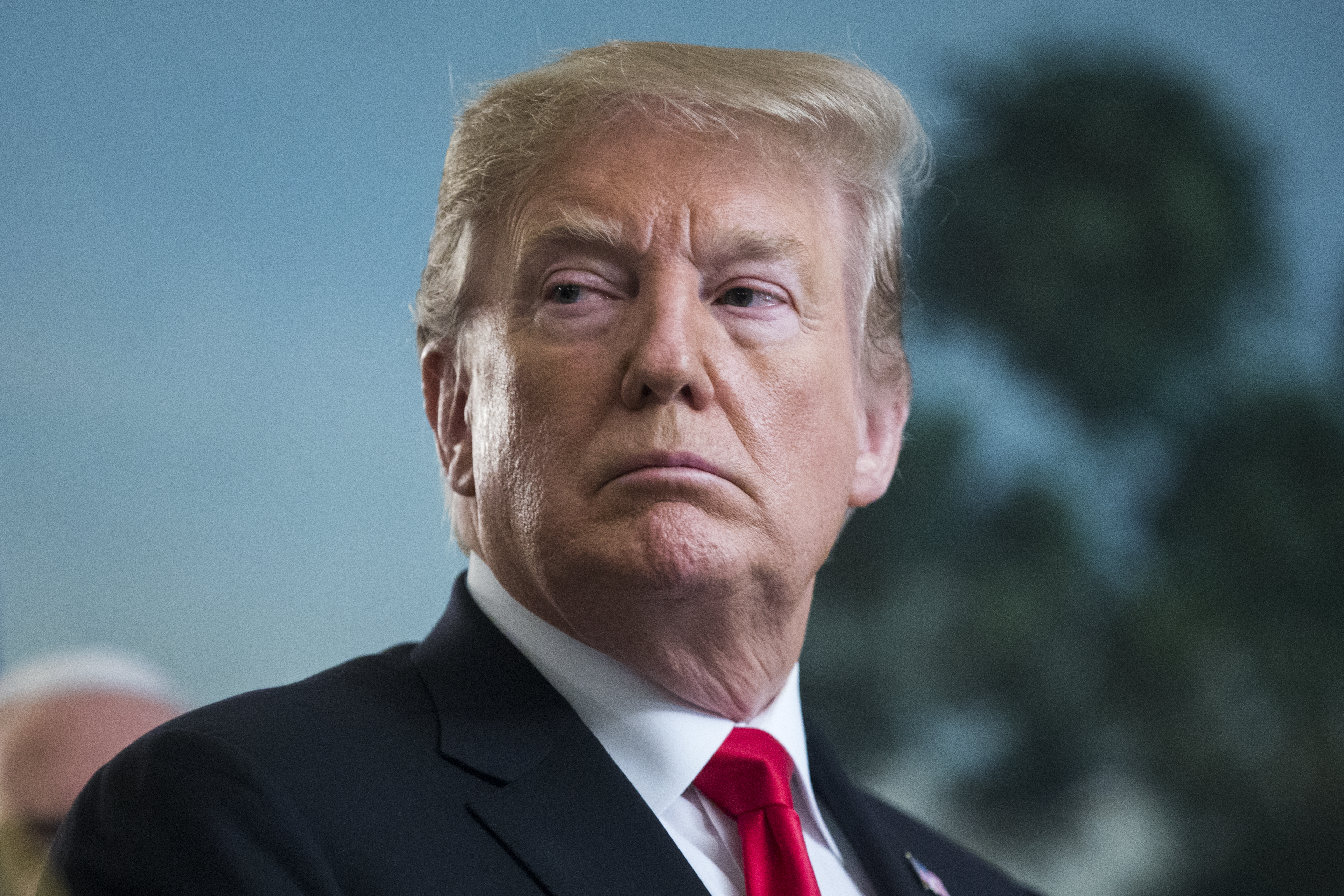 President Donald Trump listens to remarks from Prime Minister of Israel Benjamin Netanyahu on March 25, 2019. (Credit: Michael Reynolds / Getty Images)