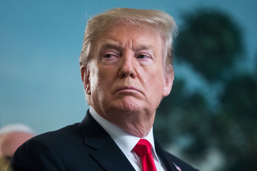 President Donald Trump listens to remarks from Prime Minister of Israel Benjamin Netanyahu on March 25, 2019. (Credit: Michael Reynolds / Getty Images)