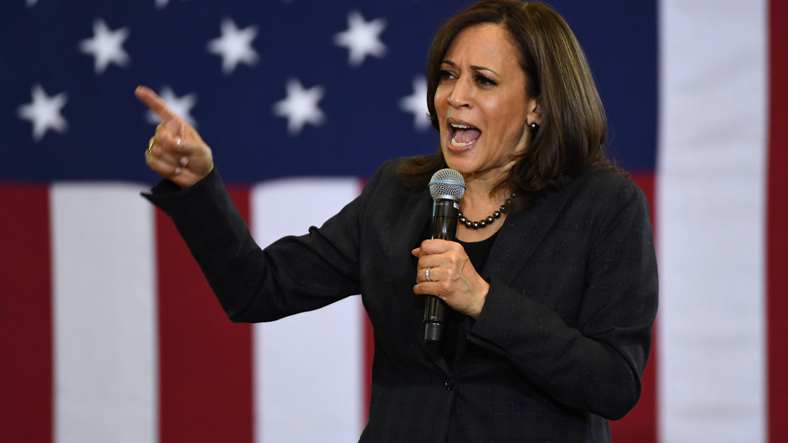 U.S. Sen. Kamala Harris (D-CA) speaks during a town hall meeting at Canyon Springs High School on March 1, 2019 in North Las Vegas, Nevada. Harris is campaigning for the 2020 Democratic nomination for president. (Credit: Ethan Miller/Getty Images)