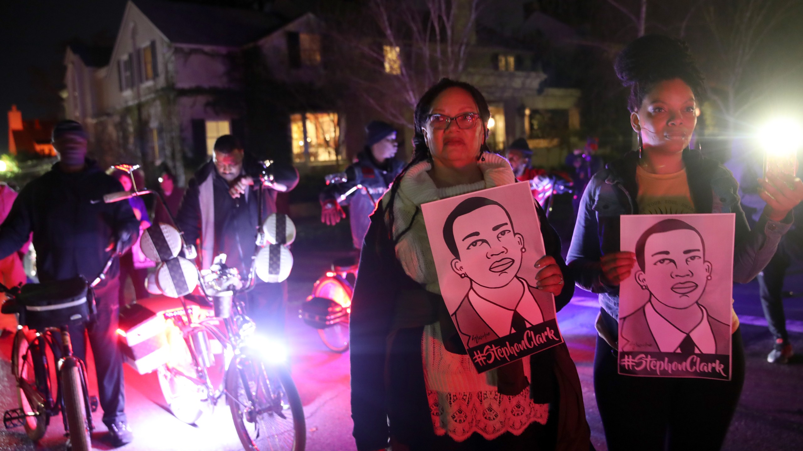 Black Lives Matter protesters march through the streets as they demonstrate the decision by Sacramento District Attorney to not charge the Sacramento police officers who shot and killed Stephon Clark last year on March 4, 2019 in Sacramento. (Credit: Justin Sullivan/Getty Images)