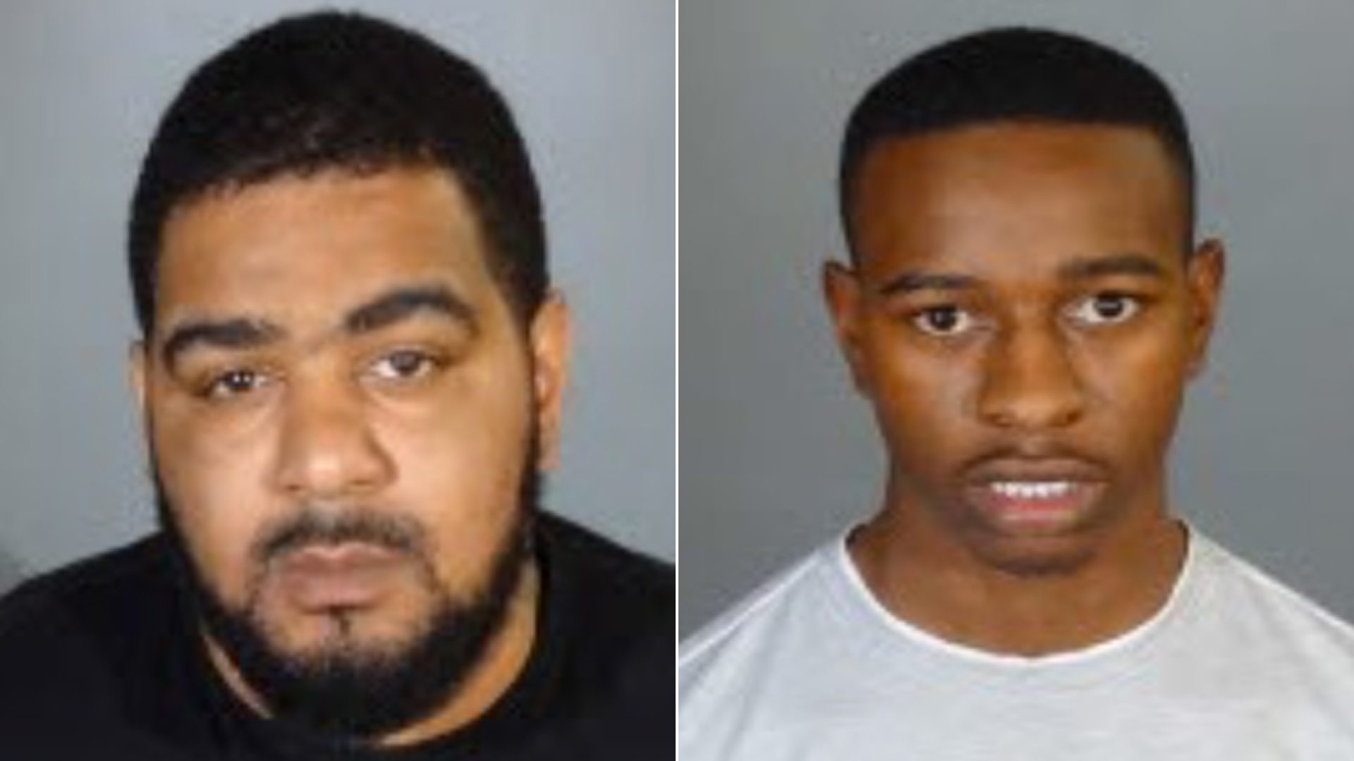 Devian Lockhart, left, and Christopher Curry are seen in booking photos released by the Los Angeles Police Department on March 6, 2019.