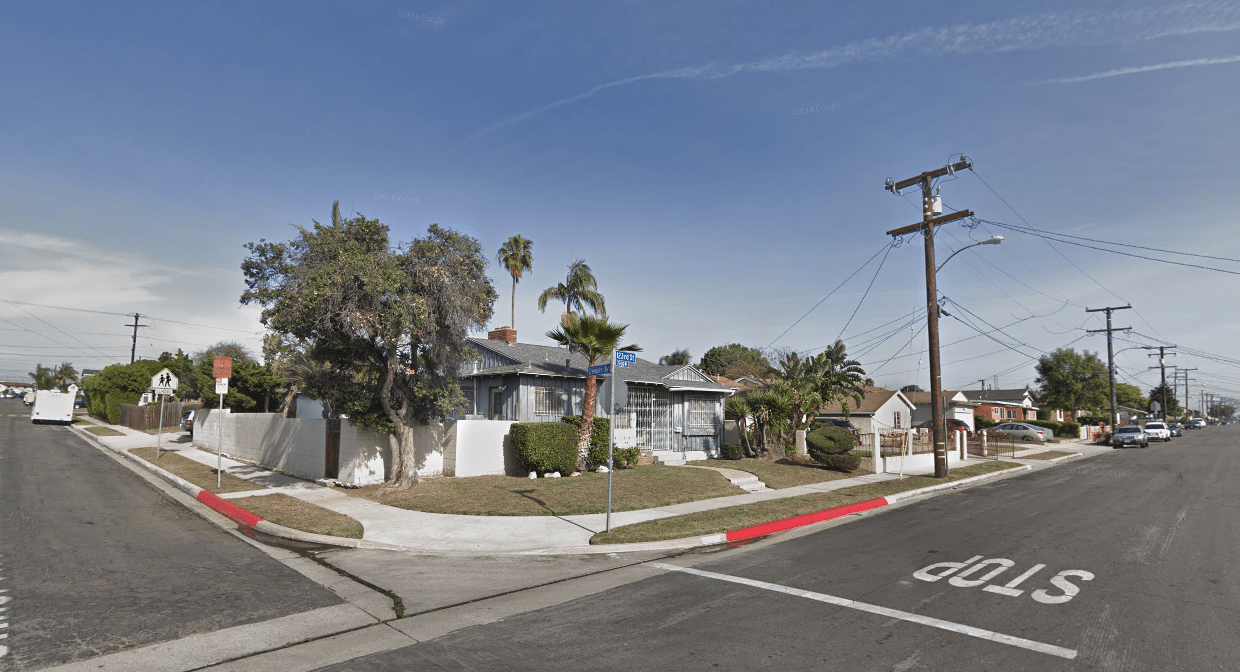 The corner of 123rd Street and Denker Avenue is seen in a Google Maps Street View image from January 2018.