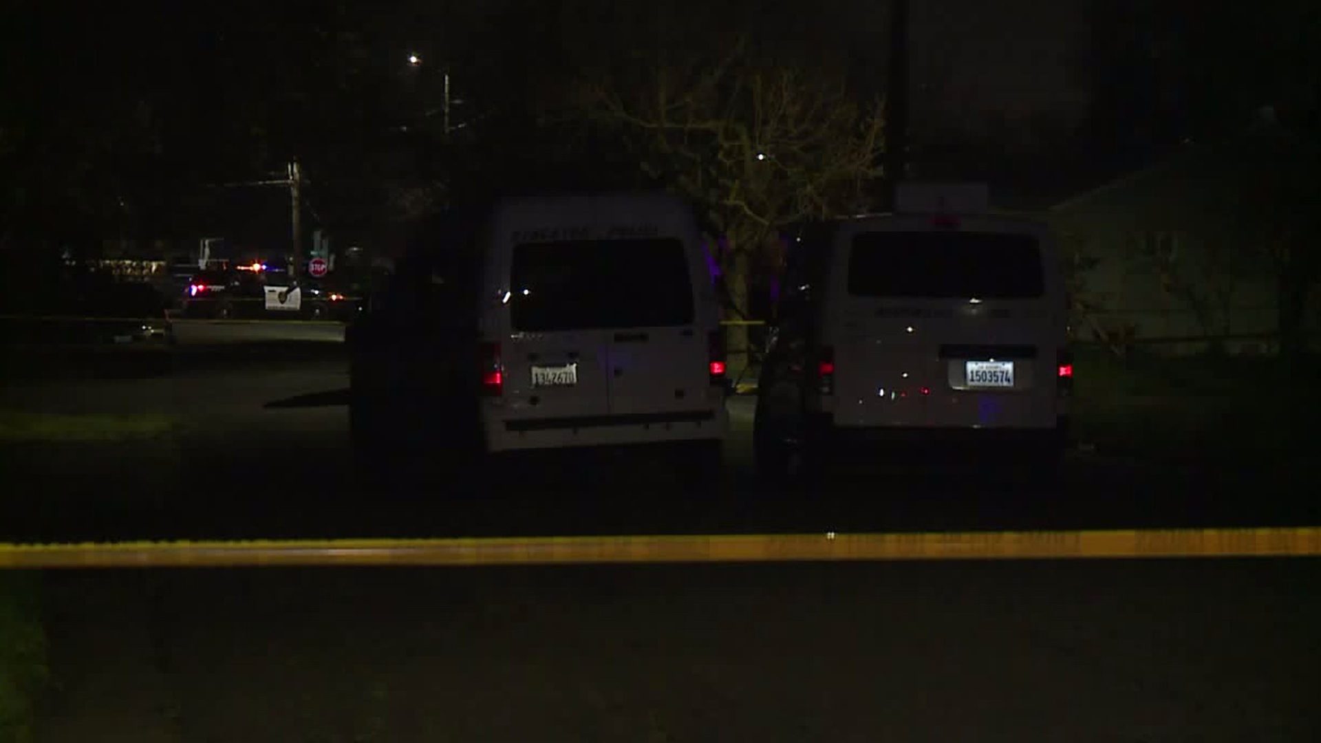 Stockton police investigate a triple fatal shooting on March 22, 2019. (Credit: KTXL)