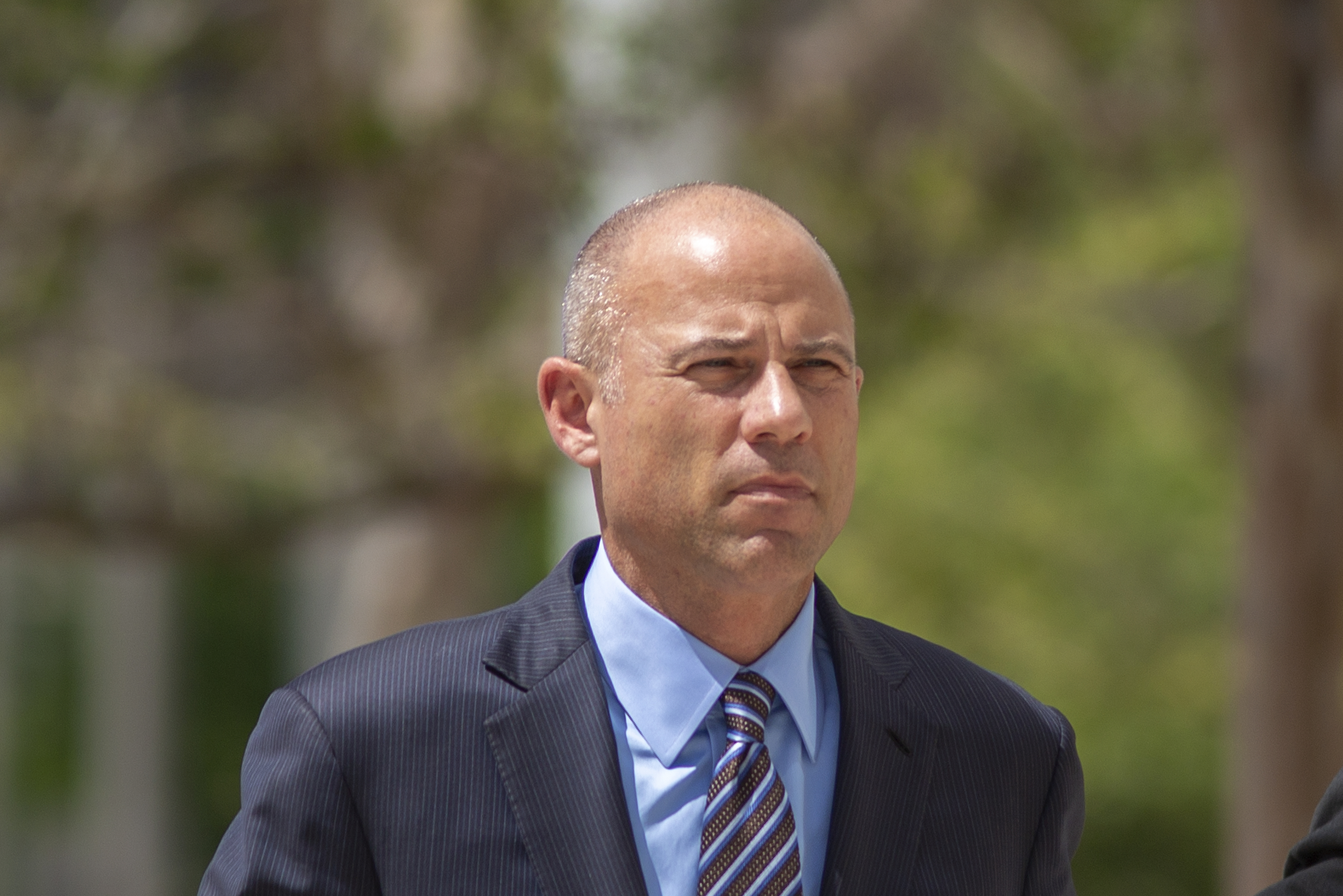 Celebrity lawyer Michael Avenatti arrives for his first hearing in Santa Ana federal court on bank and wire fraud charges on April 1, 2019. (Credit: David McNew / Getty Images)