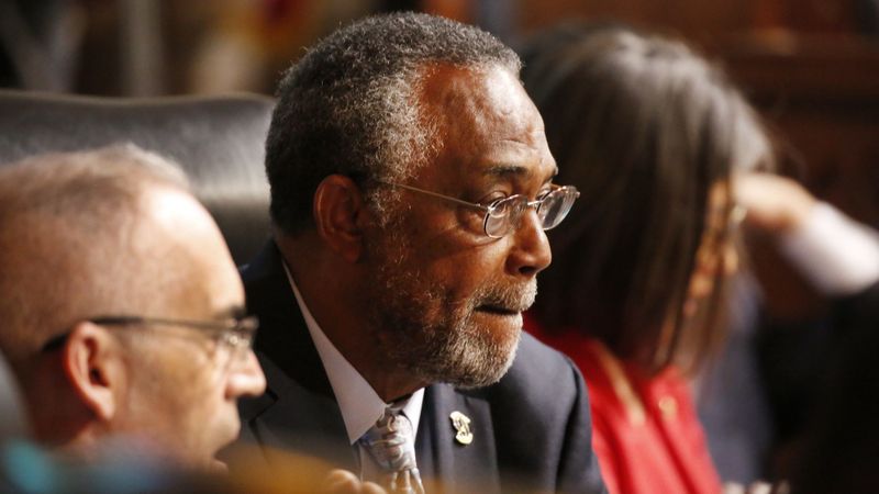 In this 2018 photo, Los Angeles City Councilman Curren Price attends a council meeting at Los Angeles City Hall. (Credit: Al Seib / Los Angeles Times)