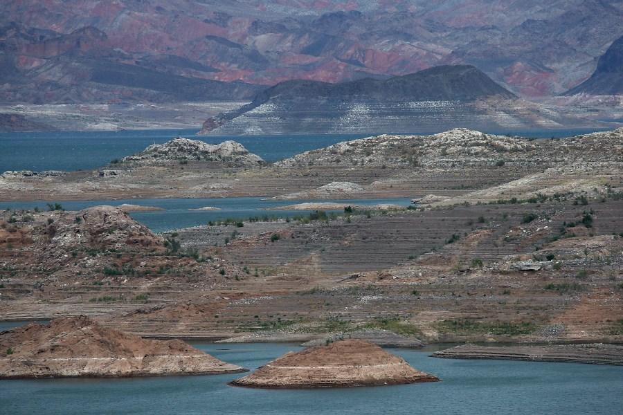 Low water levels are visible at Lake Mead on May 13, 2015, in Nevada's Lake Mead National Recreation Area. (Credit: Justin Sullivan / Getty Images)