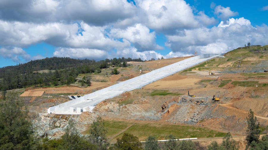 The California Department of Water Resources released this photo of the Oroville Dam spillway on March 25, 2019.