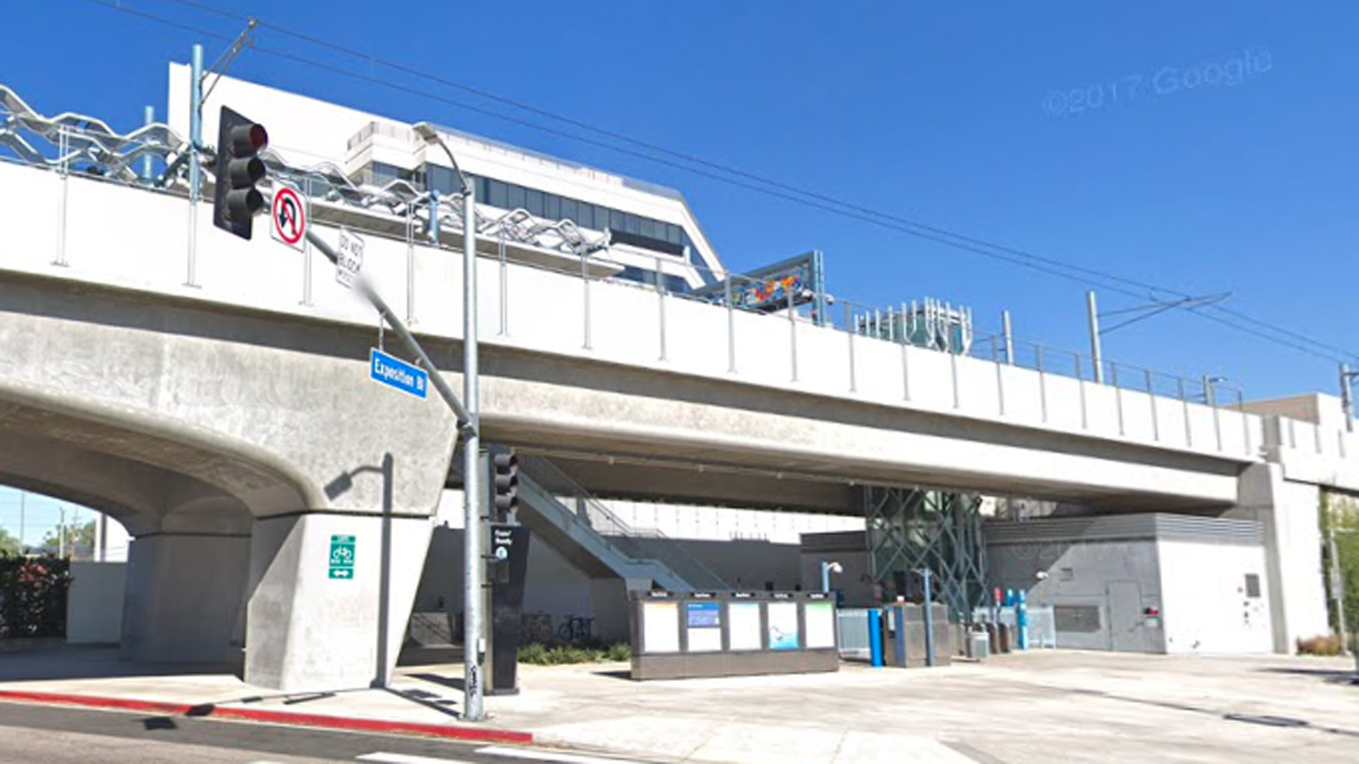 The Expo/Bundy Station is seen in an image from Google Maps street view.