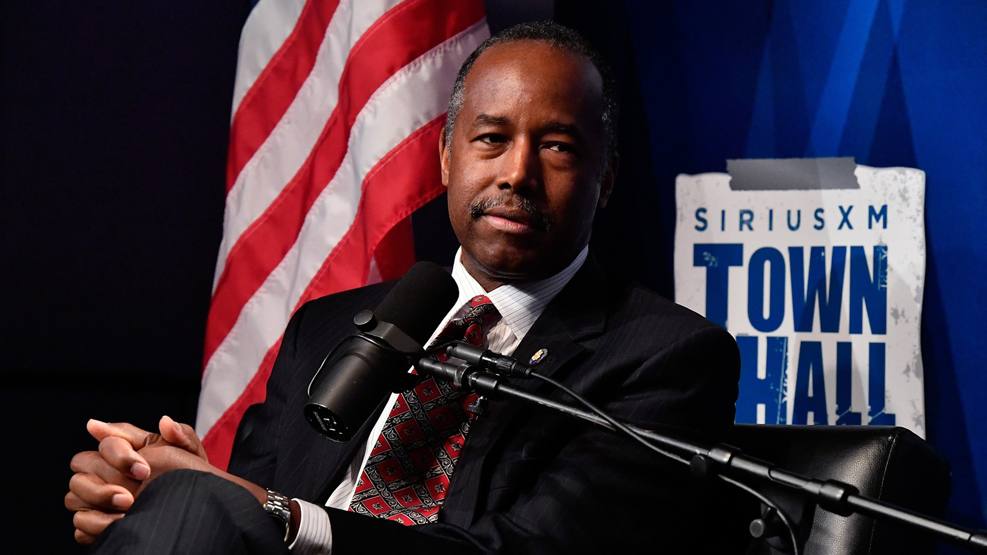 Ben Carson appears on SiriusXM's Town Hall hosted by Armstrong Williams at SiriusXM DC Performance Space on May 23, 2017 in Washington, DC.(Credit: Larry French/Getty Images)