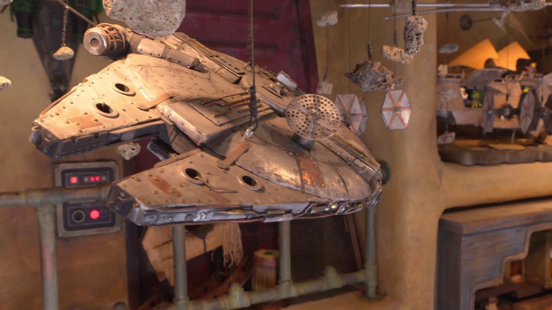 Some of the merchandise available at Disneyland's Star Wars: Galaxy's Edge is seen in handout video from Disney.