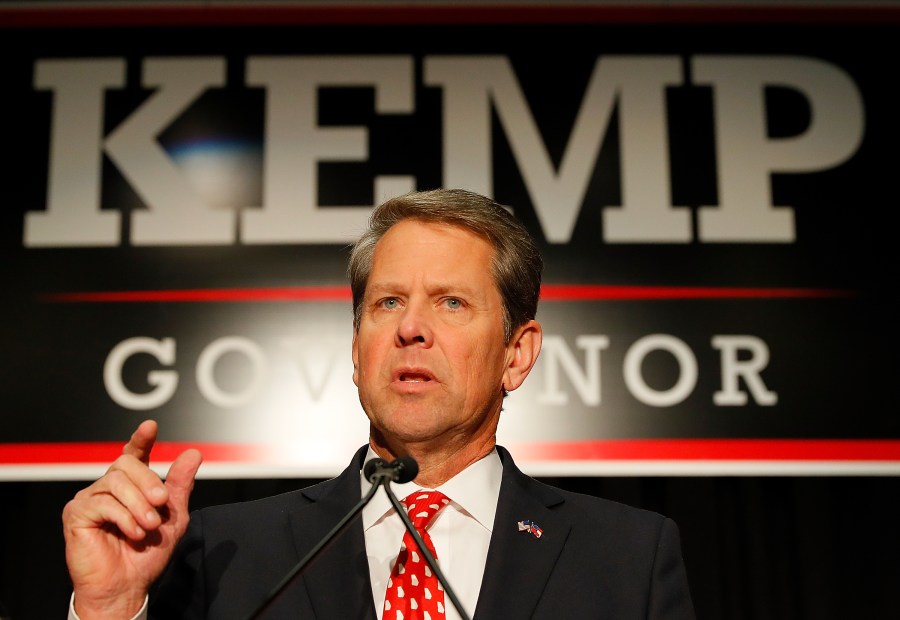 Then Republican gubernatorial candidate Brian Kemp attends the Election Night event at the Classic Center in Athens Georgia on Nov. 6, 2018. (Credit: Kevin C. Cox/Getty Images)