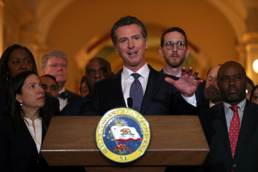 California Gov. Gavin Newsom speaks during a news conference at the state Capitol on March 13, 2019, in Sacramento. (Credit: Justin Sullivan/Getty Images)