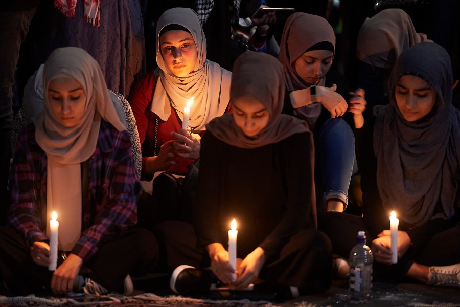 A Candelit Prayer is held outside the State Library of Victoria on March 16, 2019 in Melbourne, Australia. (Credit: Jaimi Chisholm/Getty Images)