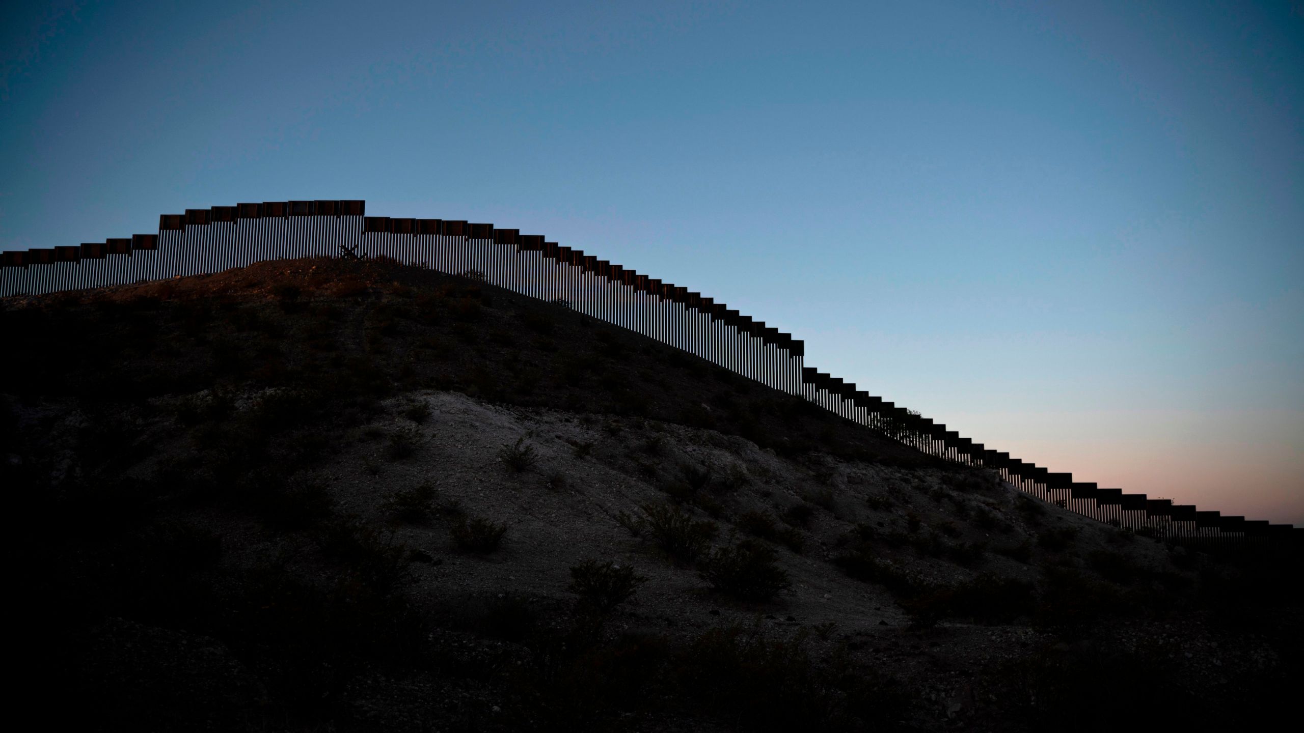 Recently installed bollard-style fencing is seen on the U.S.-Mexico border near Santa Teresa, New Mexico, on April 30, 2019. (Credit: Paul Ratje / AFP / Getty Images)