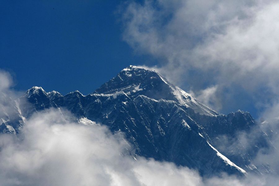 Mount Everest is seen northeast of Kathmandu on May 27, 2019. (Credit: Prakash Mathema / AFP / Getty Images)