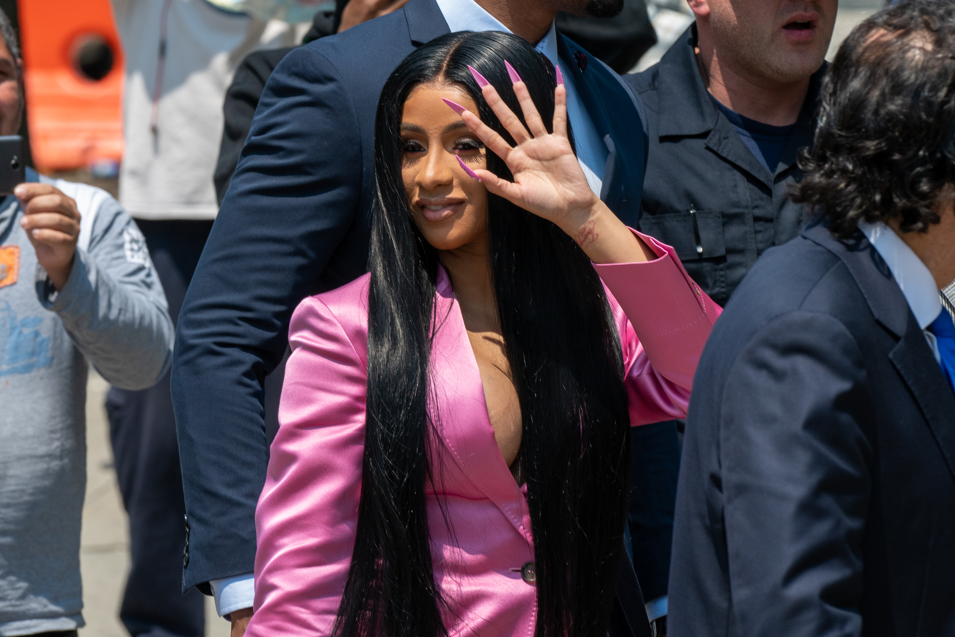 Cardi B arrives at court for the first day of her trial on May 31, 2019 in New York City. (Credit: David Dee Delgado/Getty Images)