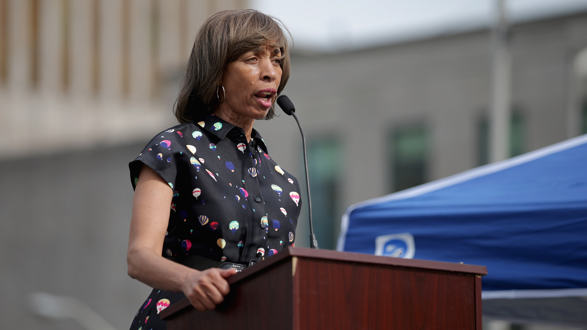 Baltimore mayor Catherine Pugh addresses a rally on April 25, 2016 in Baltimore, Maryland. (Credit: Chip Somodevilla/Getty Images)