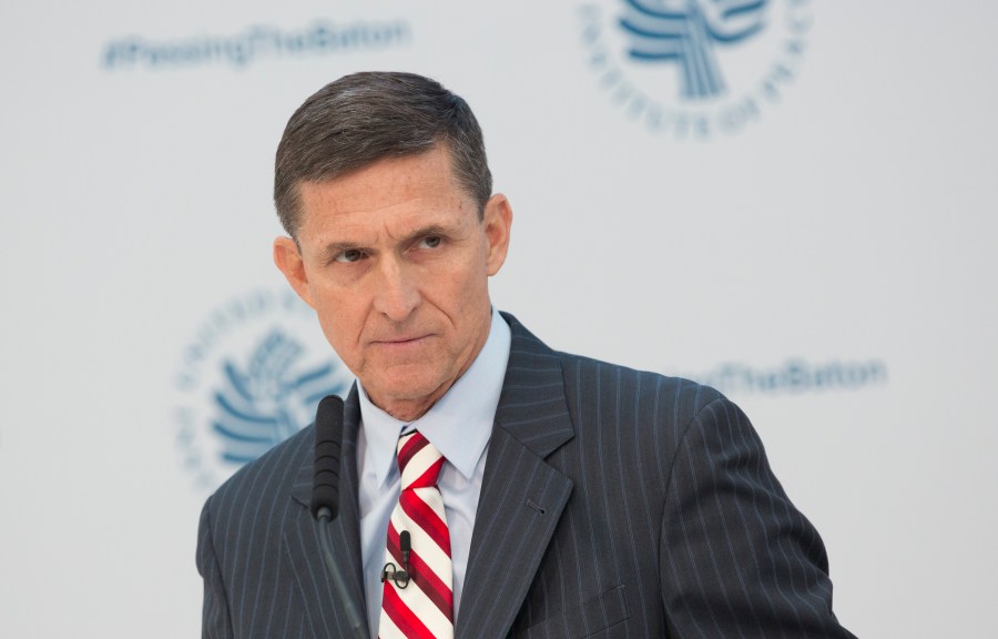 Lieutenant General Michael Flynn (ret.), National Security Advisor Designate speaks during a conference on the transition of the US Presidency from Barack Obama to Donald Trump at the US Institute Of Peace in Washington DC, January 10, 2017. (Credit: CHRIS KLEPONIS/AFP/Getty Images)