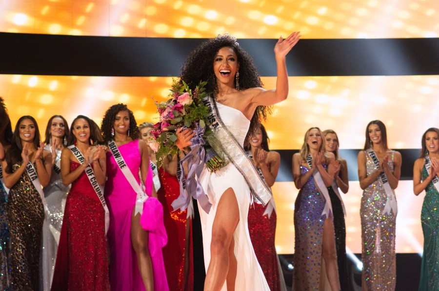 Miss North Carolina Cheslie Kryst is crowned Miss USA at the Grand Sierra Resort in Reno, Nevada, on May 2, 2019. (Credit: Frank L. Szelwach / The Miss Universe Organization)