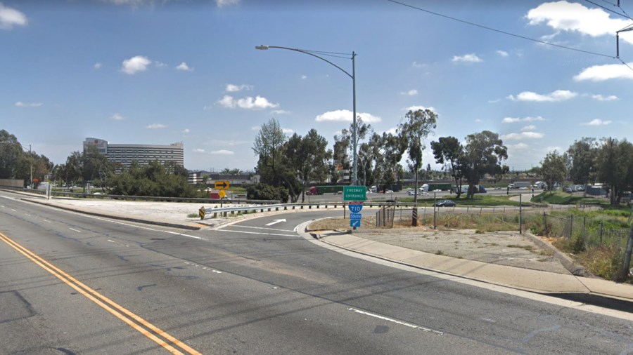 The eastbound Florence Avenue onramp to the southbound 710 Freeway in Bell, as viewed in a Google Street View image in April of 2019.