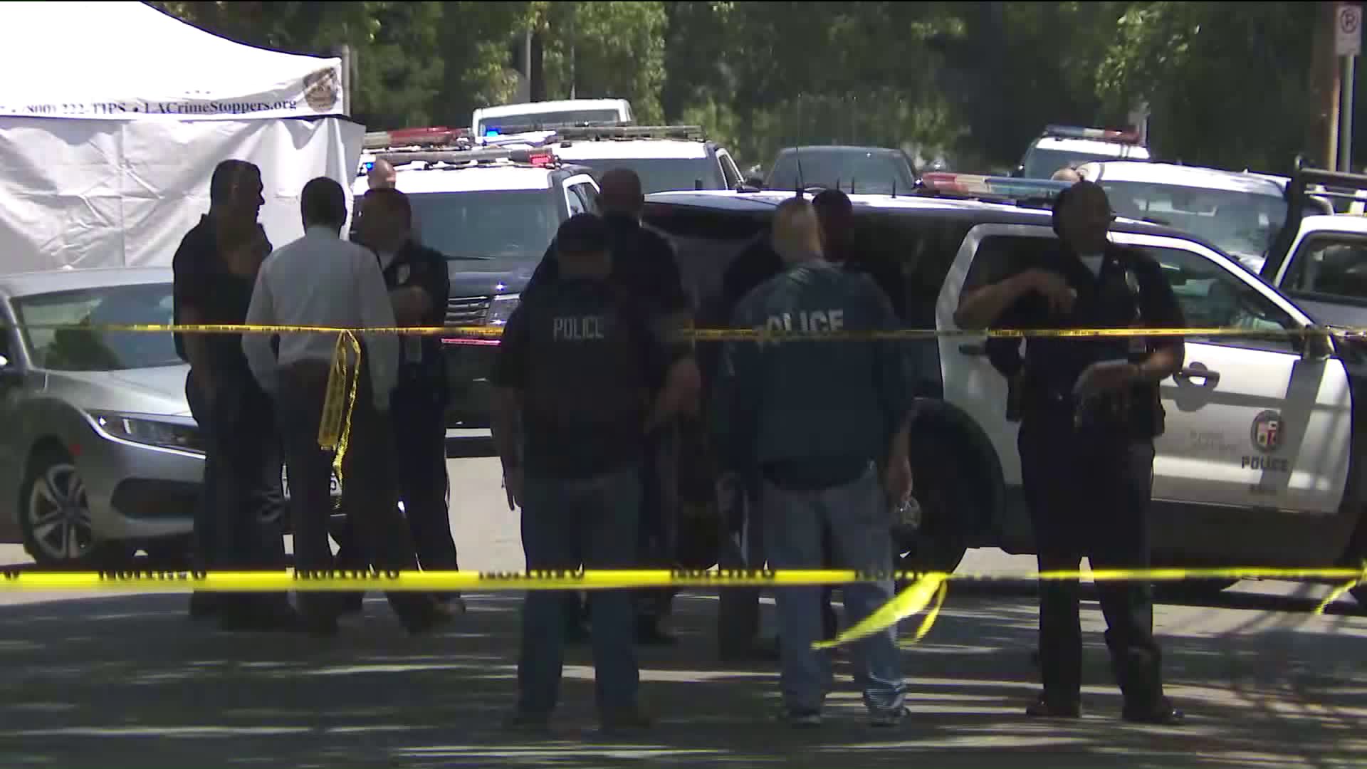 An investigation was underway following a fatal police shooting in Atwater Village on June 6, 2019. (Credit: KTLA)