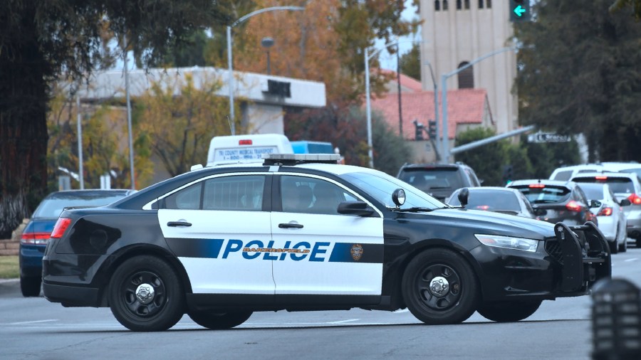 A Bakersfield police vehicle makes patrols on November 17, 2017 in Bakersfield, Kern County, (Credit: FREDERIC J. BROWN/AFP/Getty Images)