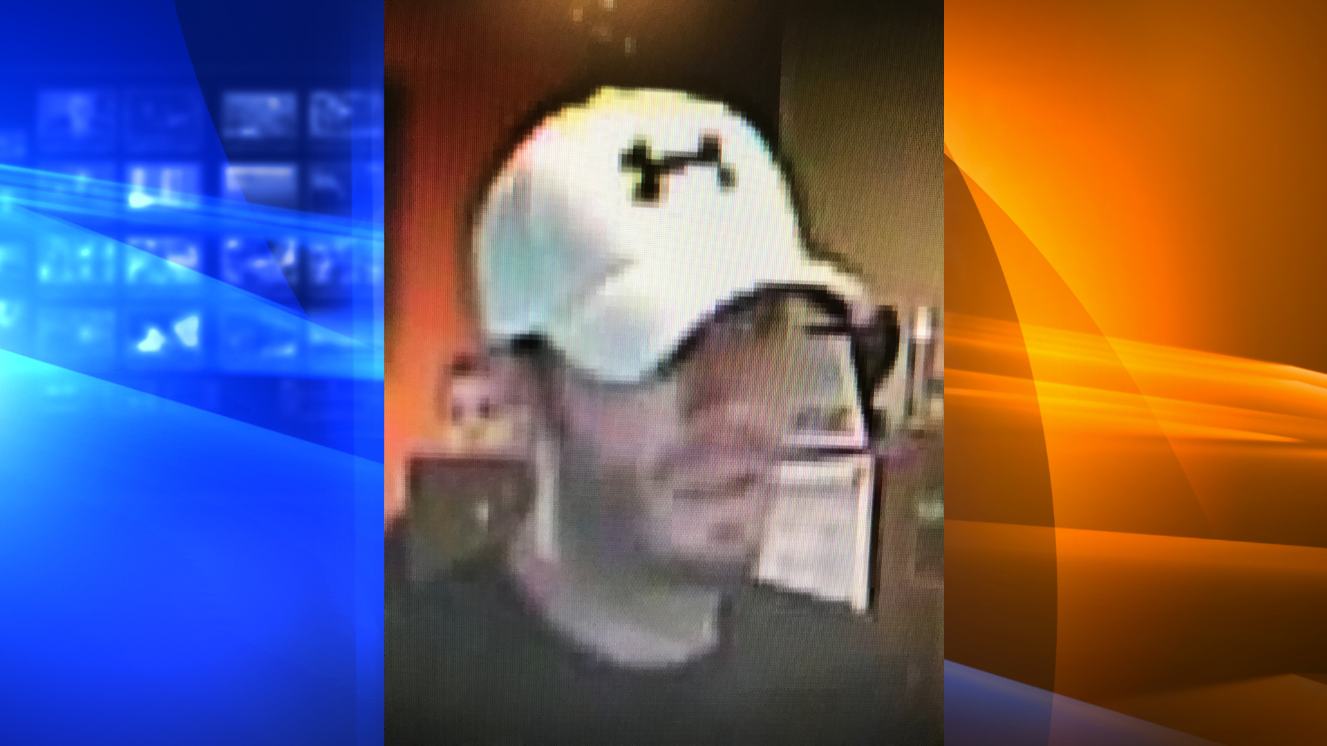 Deputies are seeking the man pictured in this surveillance photo in connection with a robbery at a Rabobank in Solvang on June 13, 2019. (Credit: Santa Barbara County Sheriff's Office)